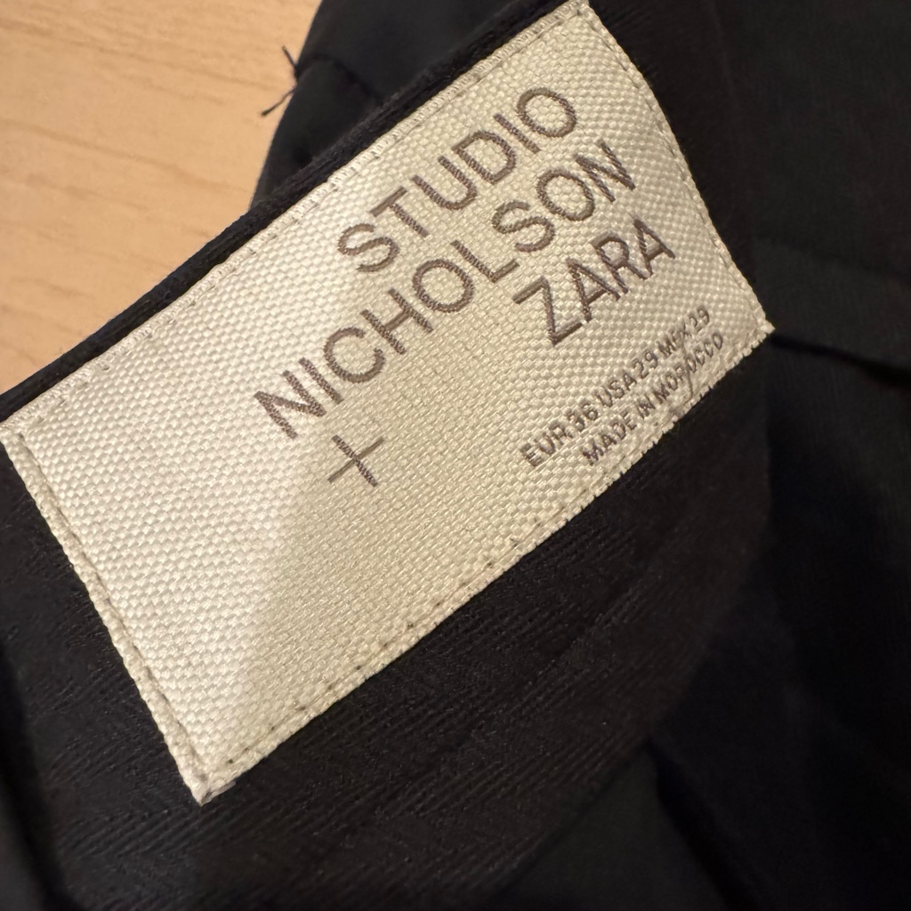 STUDIO NICHOLSON ZARA ダブルプリーツパンツ ZARA×STUDIO NICHOLSONプリーツパンツ ワイドフィットパンツ の