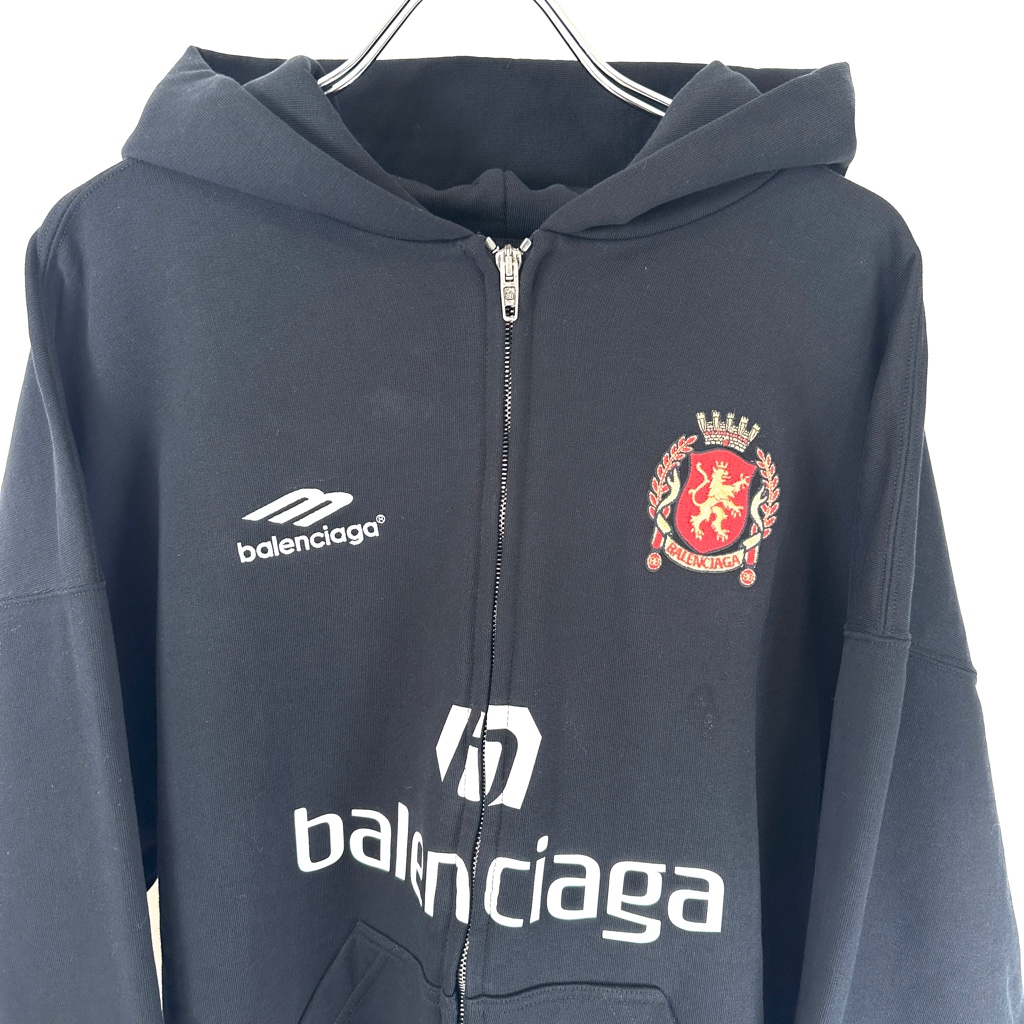 24ss balenciaga soccer ジップパーカー 正規品◇BALENCIAGA バレンシアガ 24SS SOCCER PARIS パリ限定