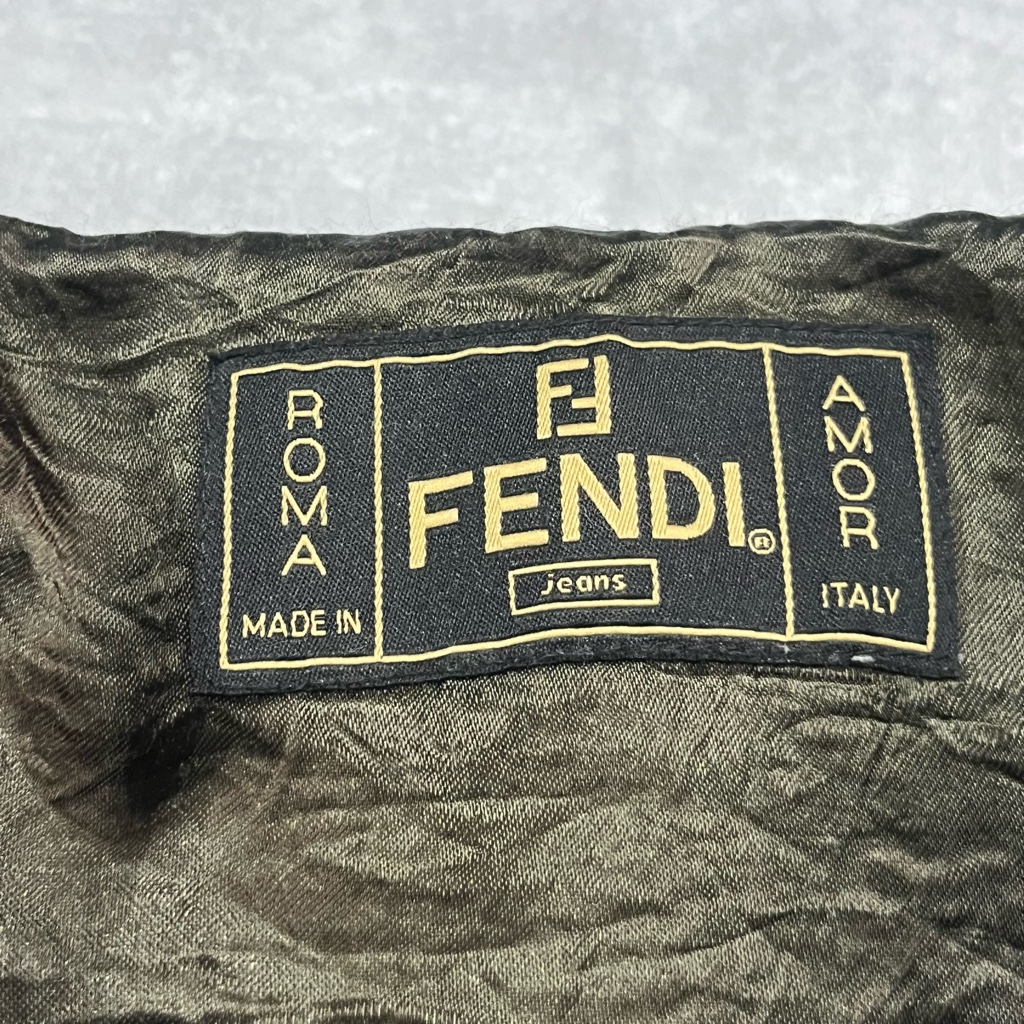 FENDI JEANS 90s ナイロンジャケット ブラウン 中綿 イタリア製 