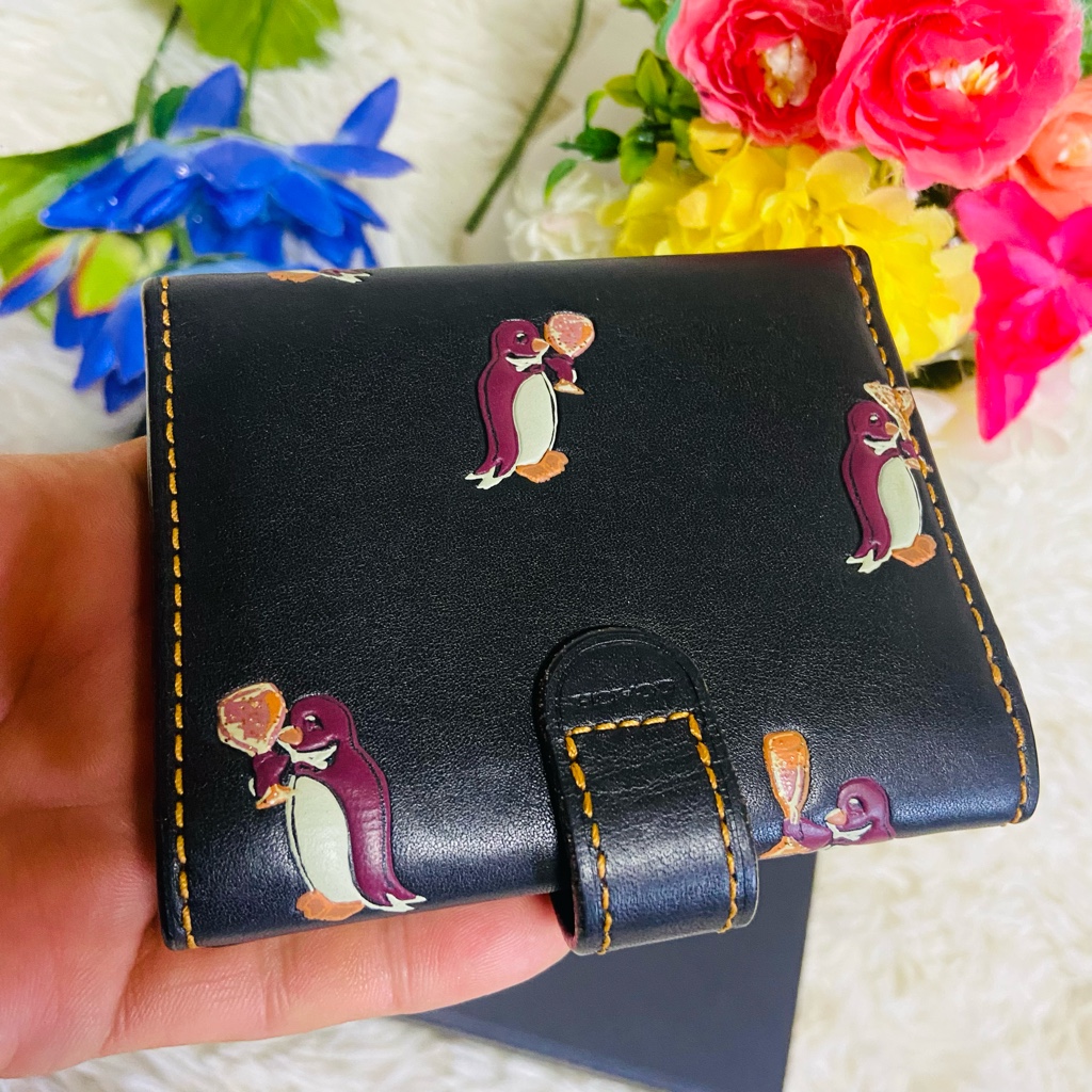 本革✨COACH✨コーチ✨財布✨ペンギン✨シャンパン✨グラブ