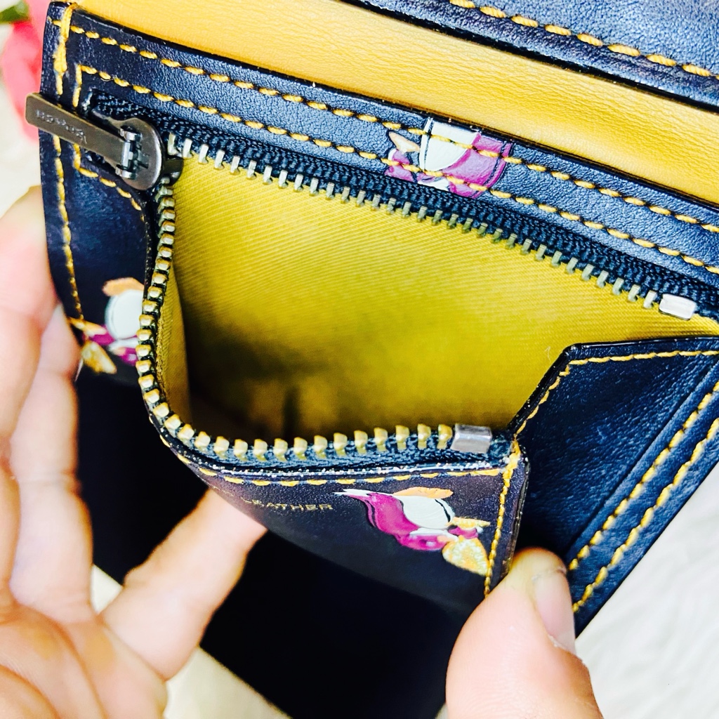 本革✨COACH✨コーチ✨財布✨ペンギン✨シャンパン✨グラブ
