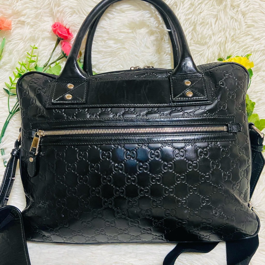本革✨GUCCI✨グッチ✨ショルダーバッグ✨シマレザー✨322079