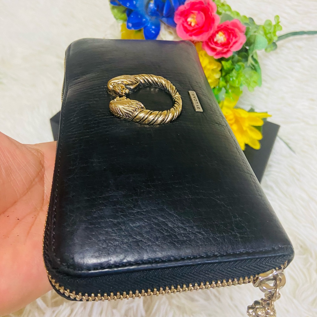 男の子向けプレゼント集結 ライオン✨BVLGARI✨ブルガリ✨財布✨ラウンドファスナー✨本革 小物