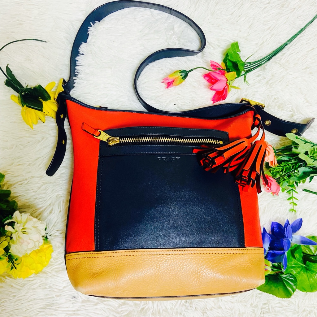 coach ショルダー 本革✨COACH✨コーチ✨ショルダーバッグ✨バケツ型✨バイカラー