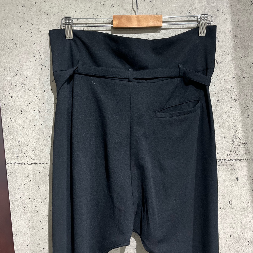 ann demeulemeester サルエルラップパンツ ベルト付 ブラック 【公式通販】