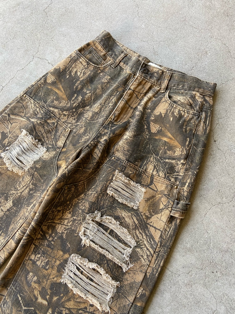 9090 Double Knee Damage Buggy Pants デニム