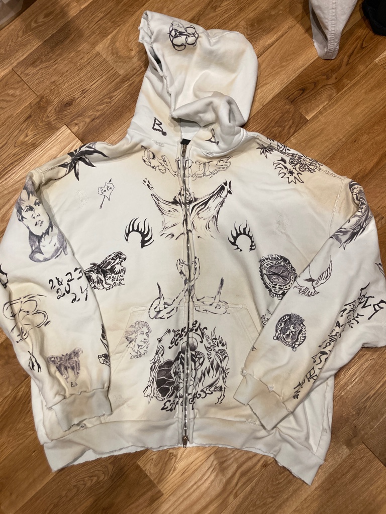 BALENCIAGA tat zip up hoodie 希少XXL E31A06C7-AE8E-42BC-901A-