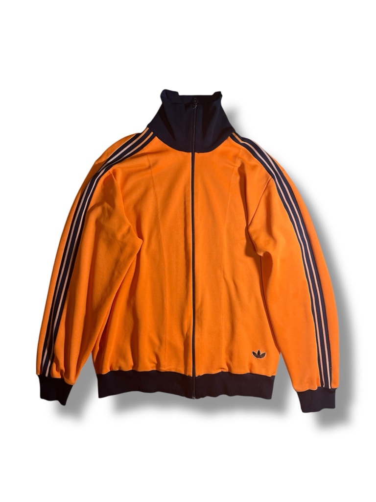 【美品】70's 80's adidas トラックジャケット オレンジ×黒 6号 adidas 70s vintage track jacket 6号 orange×black トラック