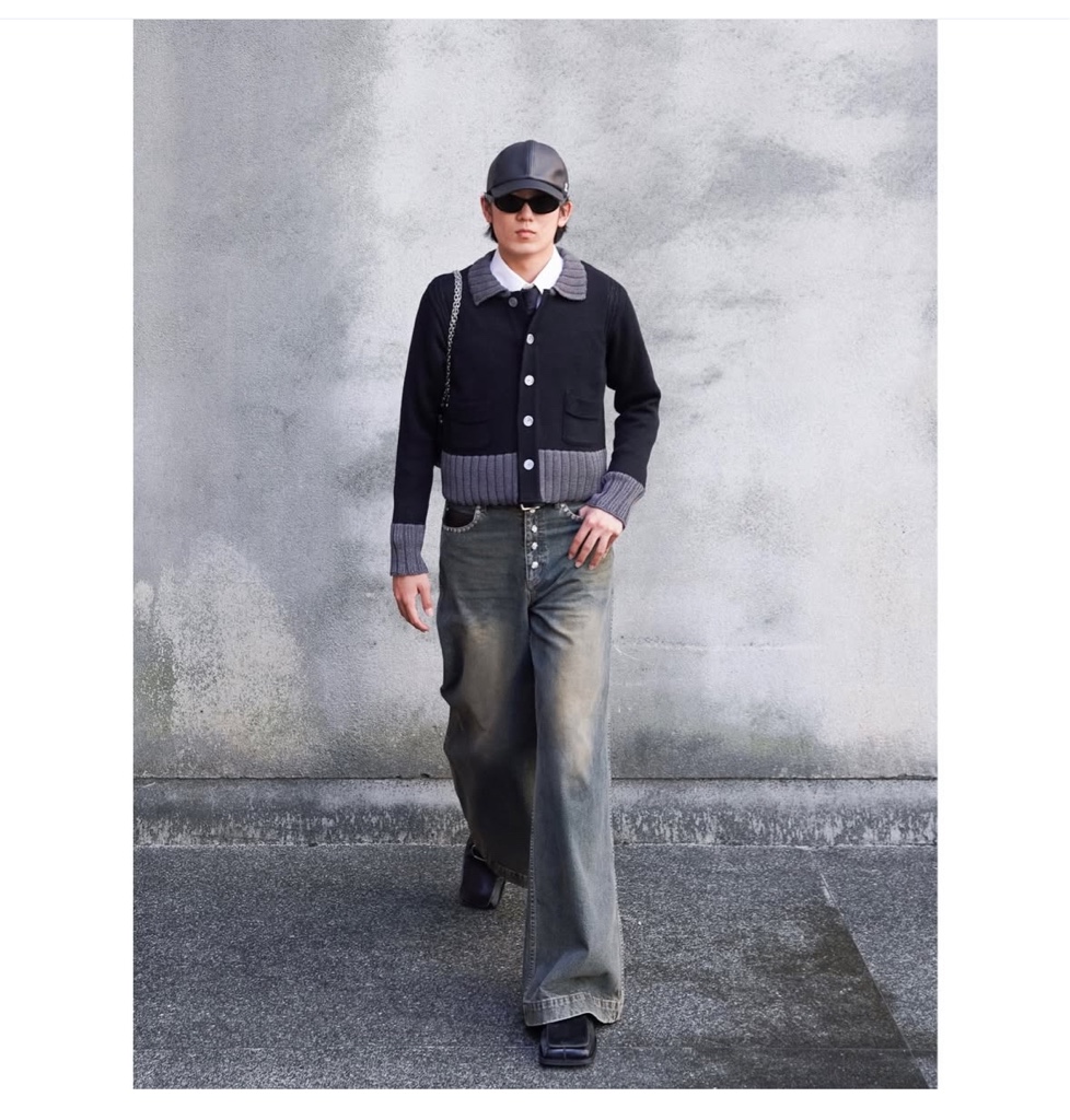 HYPE ブラック/グレー ニット HYPE ブラック/グレー ニット