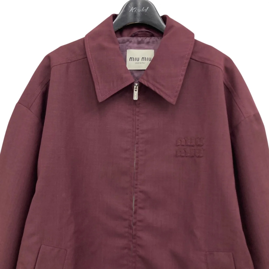 MIU MIUミュウミュウ 24SS ロゴワッペン ジップアップ モヘア