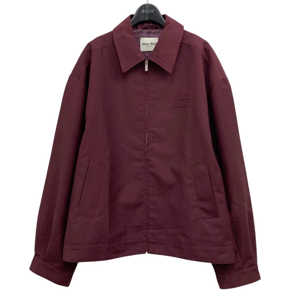 MIU MIUミュウミュウ 24SS ロゴワッペン ジップアップ モヘア