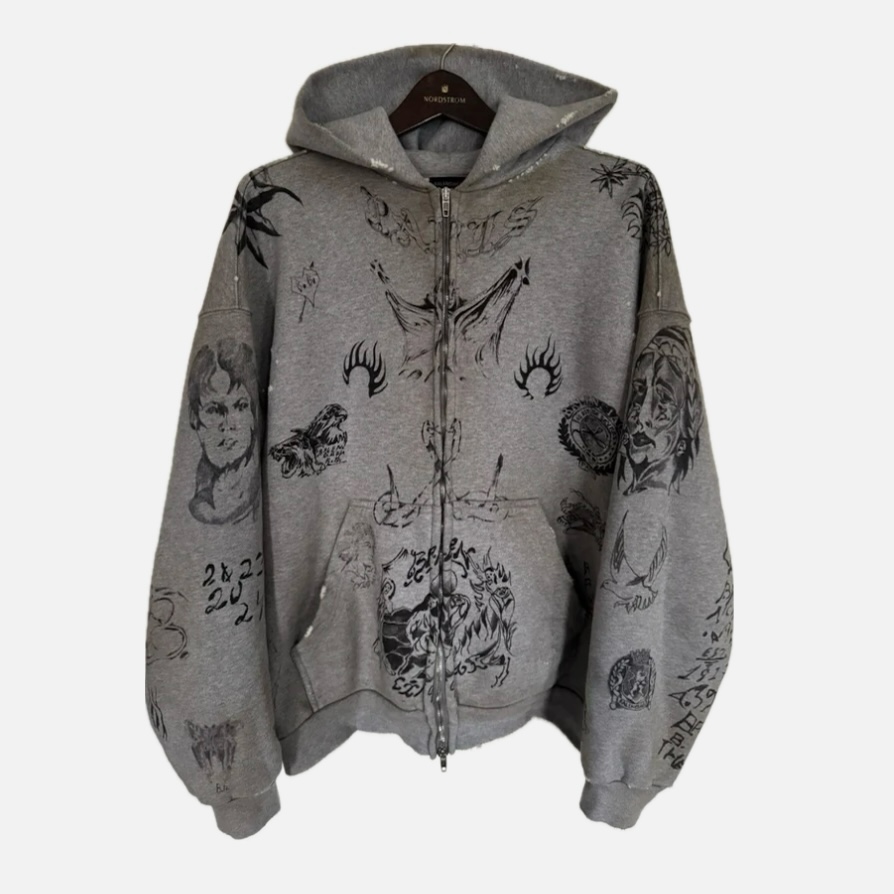 BALENCIAGA tat zip up hoodie s - ARCHIVESTOCK