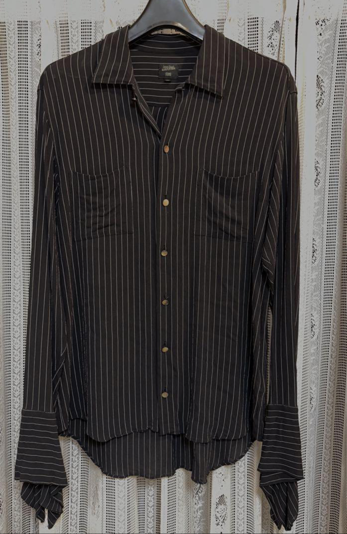 jean paul gaultier FEMME ストライプシャツ 黒×白