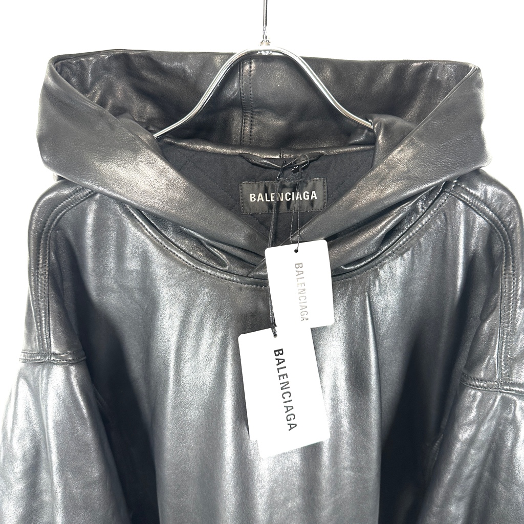 超希少◇BALENCIAGA バレンシアガ オーバーサイズ レザー パーカー