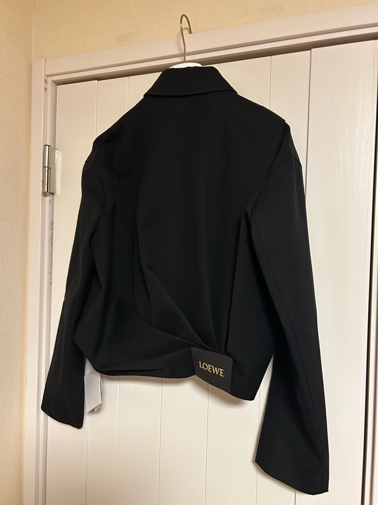 ドレープ ジャケット（コットン&シルク） Loewe 25SS ロエベ ドレープ ジャケット（ナパラム） ブラック - LOEWE