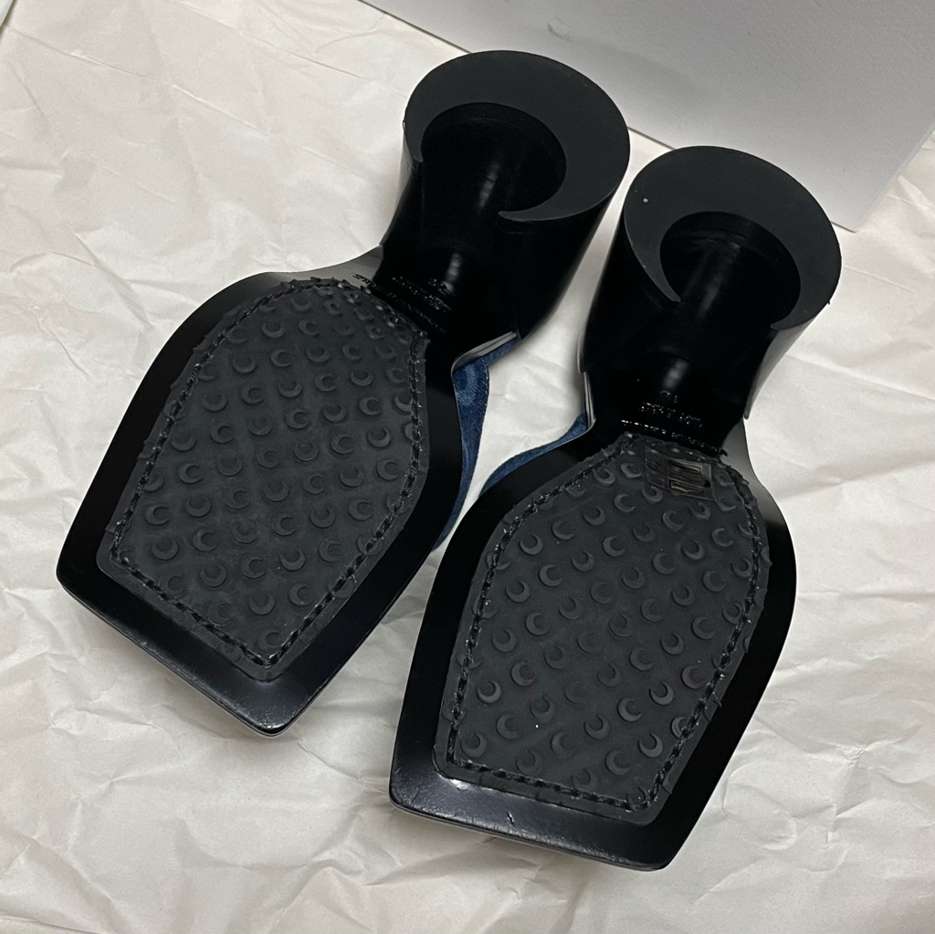 【未使用】MARINE SERRE size35 BLUE デニムミュール Marine Serre - REGENERATED DEADSTOCK DENIM MS MULE | HBX