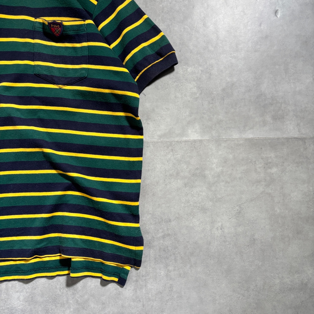90s peada boarder polo ポロシャツ archive 90s POLO BY RALPH LAUREN border polo shirt Made in USA