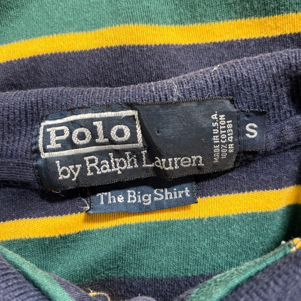 90s Polo Ralph Lauren USA製 Boarder Polo 90s POLO BY RALPH LAUREN border polo shirt Made in USA
