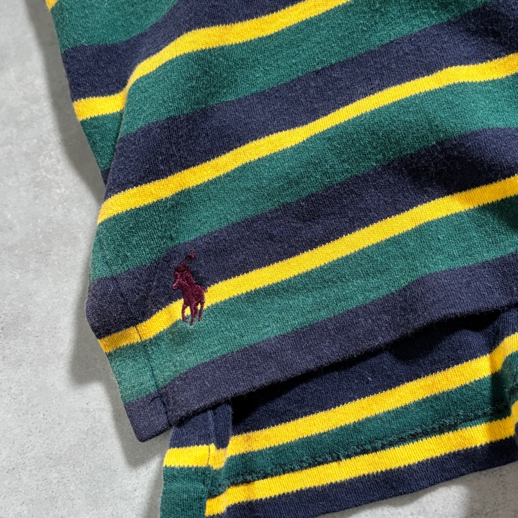 90s Polo Ralph Lauren USA製 Boarder Polo 90s POLO BY RALPH LAUREN border polo shirt Made in USA
