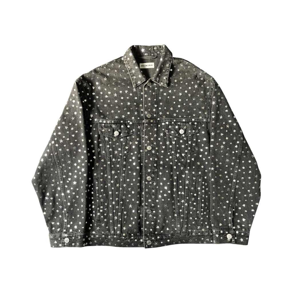 希少 BALENCIAGA 20AW ハート スター スタッズ デニムジャケット 希少 BALENCIAGA 20AW ハート スター スタッズ デニムジャケット