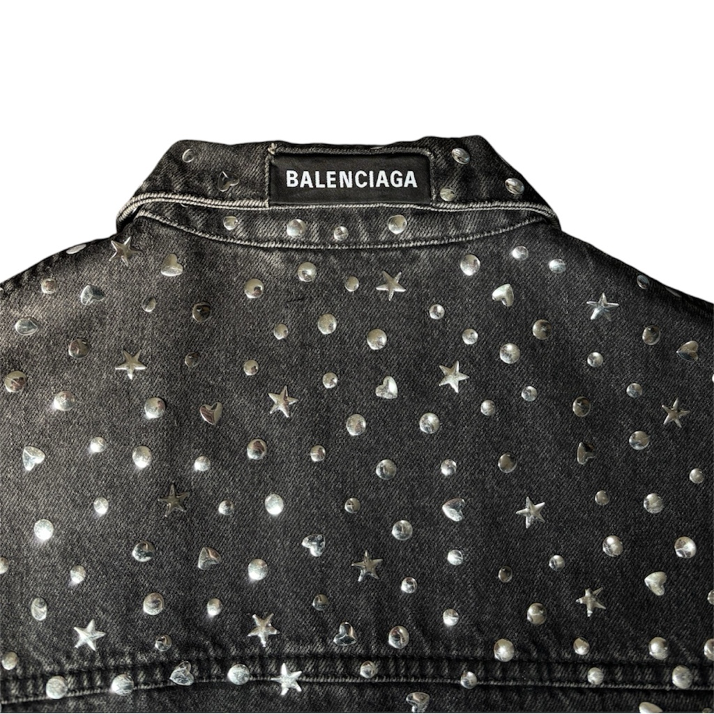 希少 BALENCIAGA 20AW ハート スター スタッズ デニムジャケット 希少 BALENCIAGA 20AW ハート スター スタッズ デニムジャケット