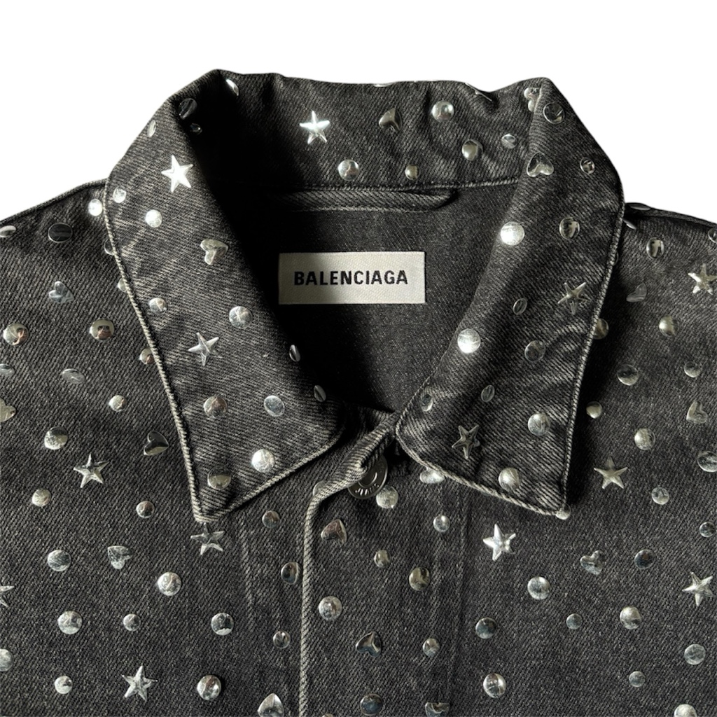 希少 BALENCIAGA 20AW ハート スター スタッズ デニムジャケット 希少 BALENCIAGA 20AW ハート スター スタッズ デニムジャケット