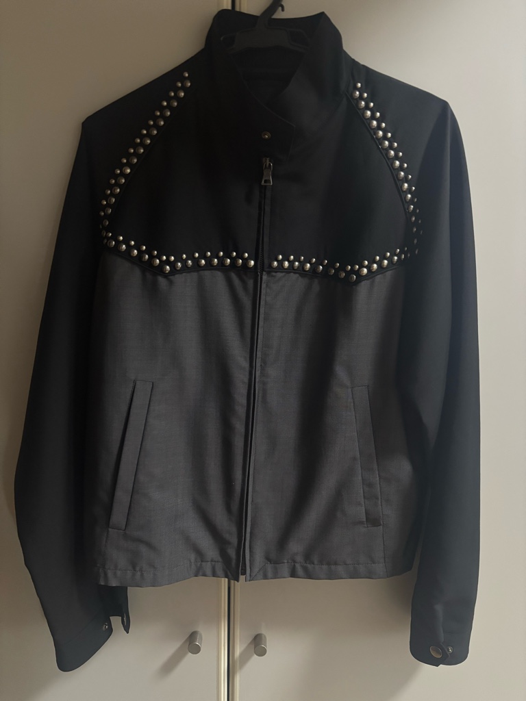 prada 12ss スタッズブルゾン サイズ44 スタッズ完備 ウール