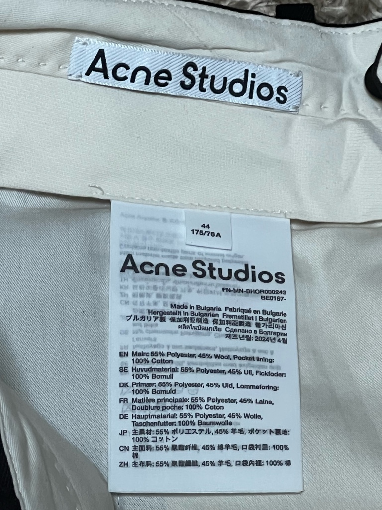 Acne Studios テーラードショートパンツ 44黒 - ARCHIVESTOCK