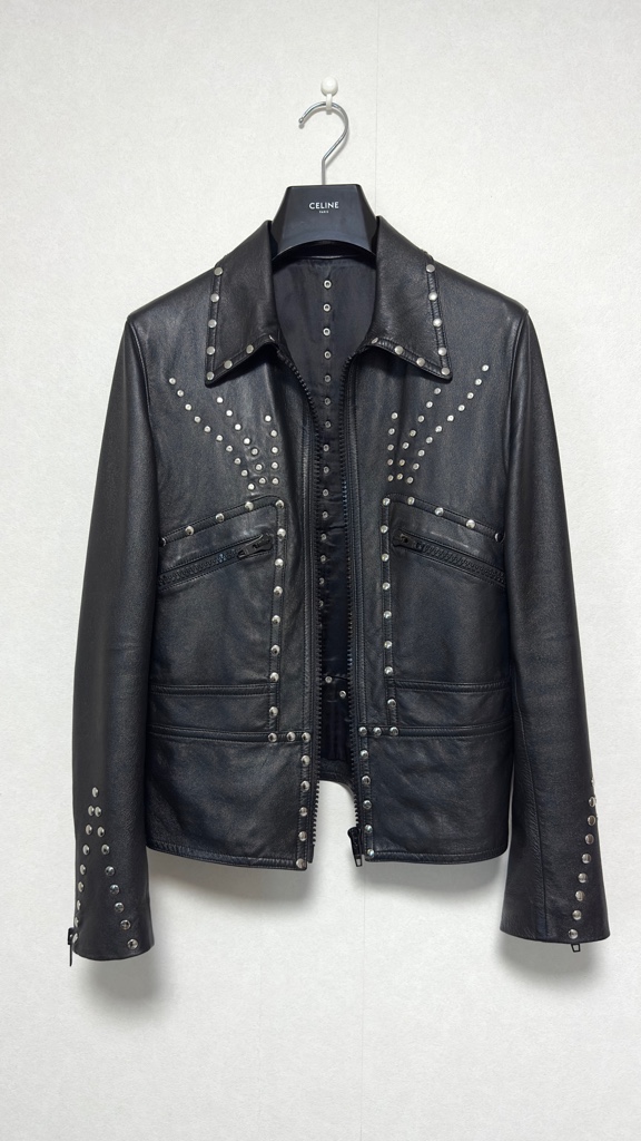 CELINE セリーヌ 20FW Look73 スタッズレザーブルゾン XS Hedi