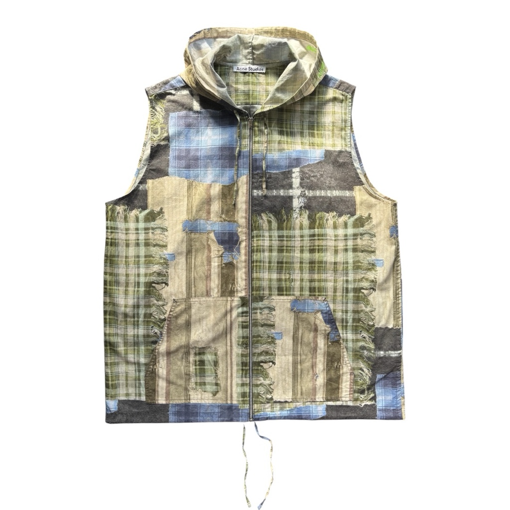Acne Studios トロンプルイユ ノースリーブ フーディー ベスト Acne Studios トロンプルイユ ノースリーブ フーディー ベスト