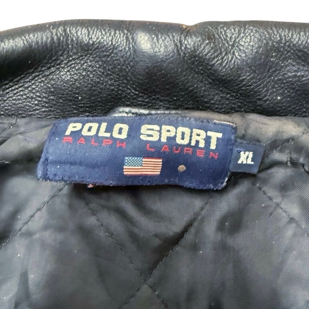 牛革 ポロスポーツ POLO SPORT レザージャケット ラルフローレン 黒 