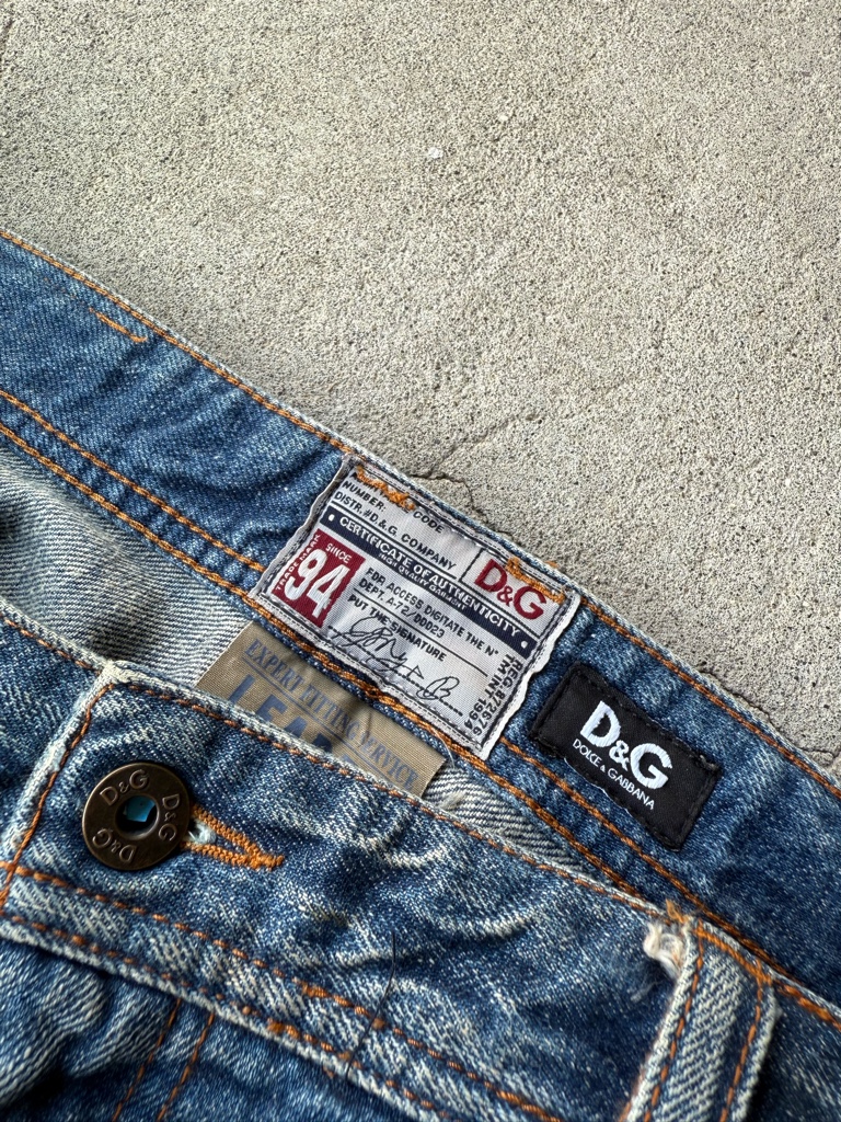 DOLCE&GABBANA ARCHIVE DAMAGE PAINT JEANS - ARCHIVESTOCK