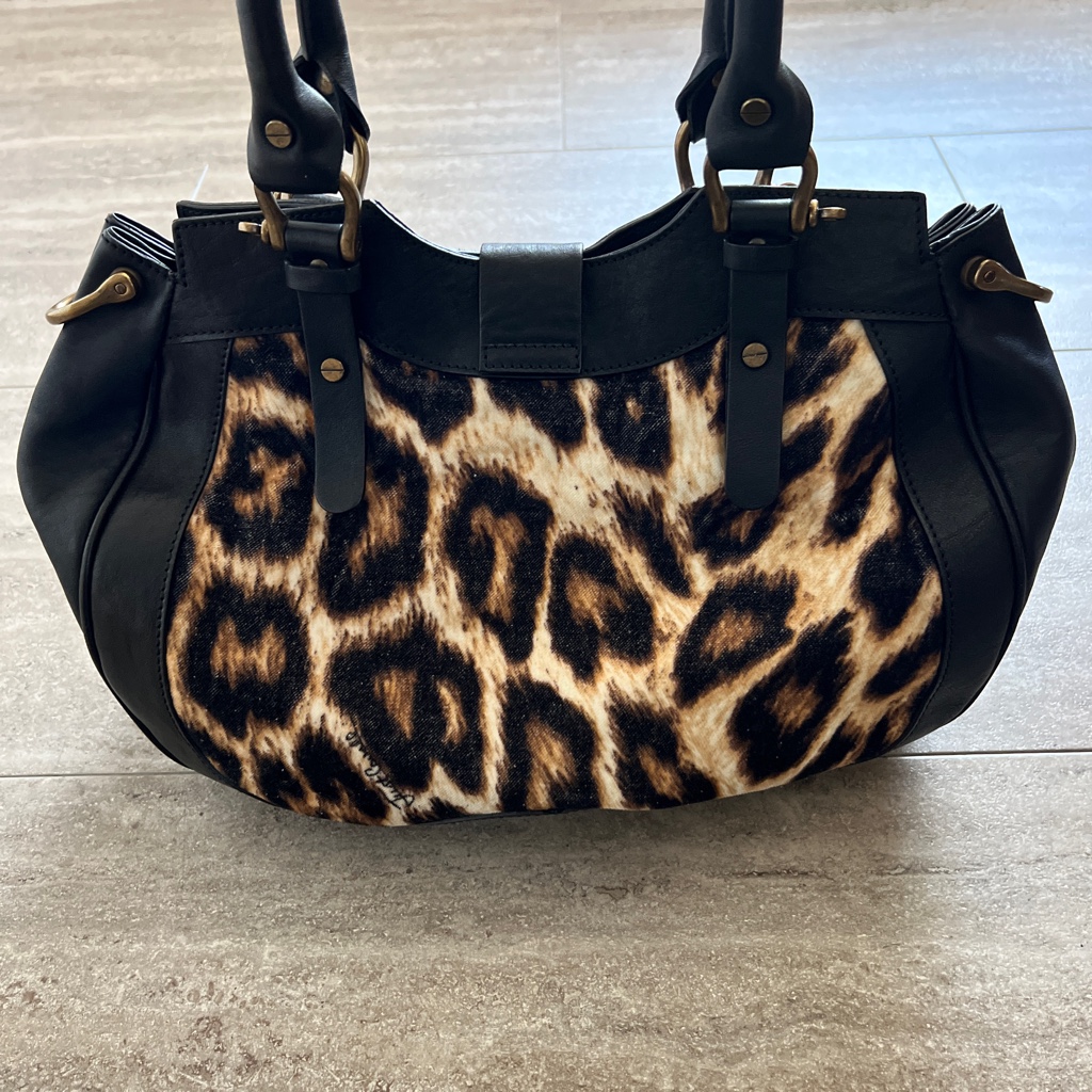justcavalli leather leopard bag 00s y2k - ARCHIVESTOCK