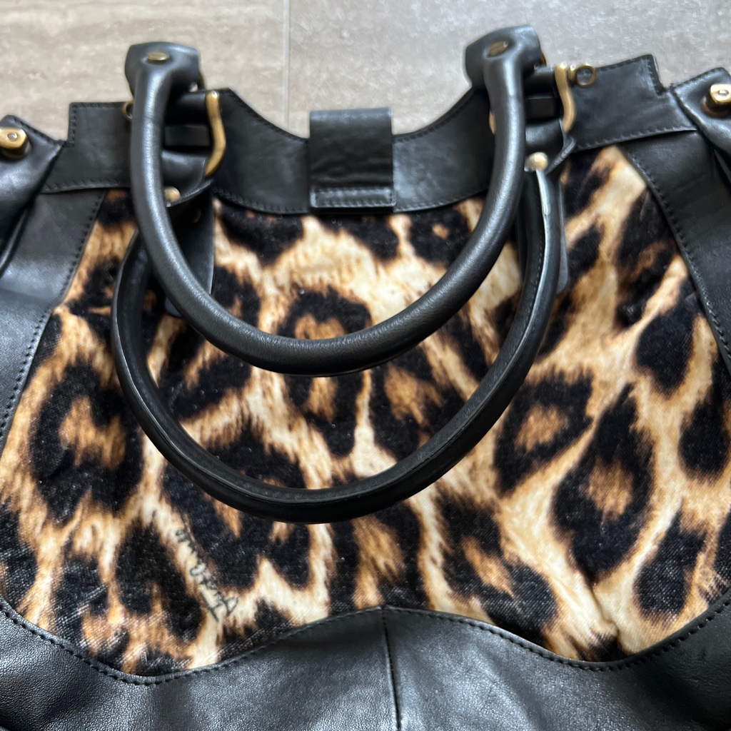 バッグ justcavalli leather leopard bag 00s y2k Justcavalli Leather Leopard Bag Y2K 00S Female Vintage