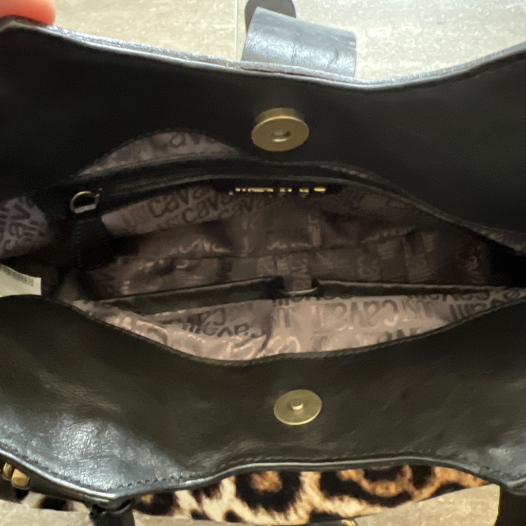 justcavalli leather leopard bag 00s y2k - ARCHIVESTOCK
