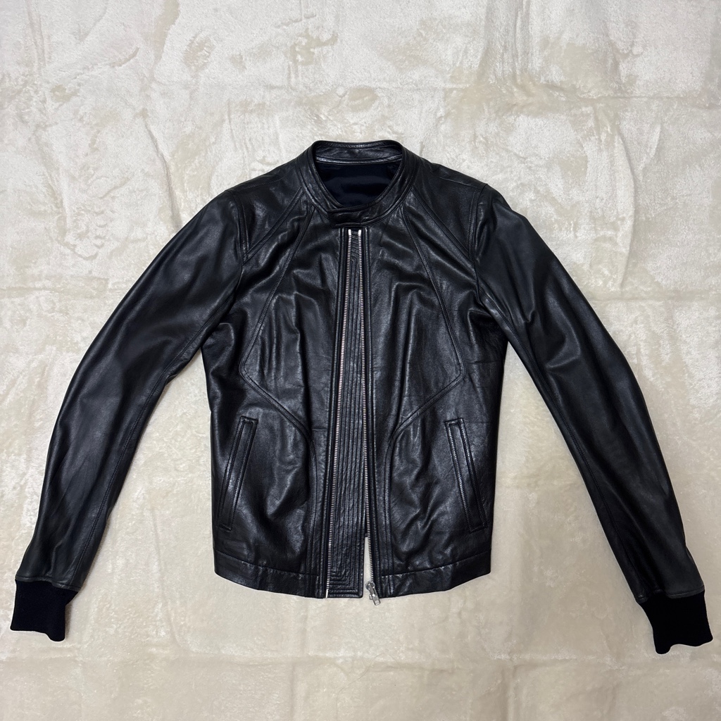 ジャケット・アウター Rick Owens/14ss INTERSIA riders jacket Rick Owens リックオウエンス intarsia インターシャ レザー