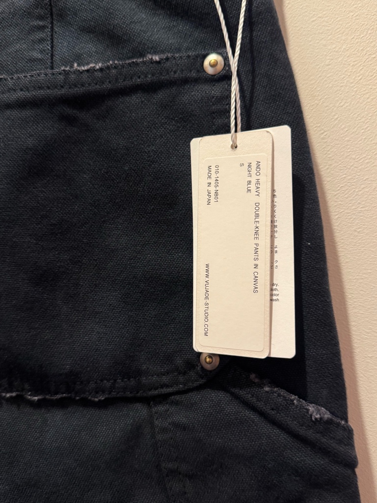 パンツ vujade ANDO HEAVY DOUBLE-KNEE PANTS KOMUNE | Oil Black Ando Heavy Double-Knee Pants