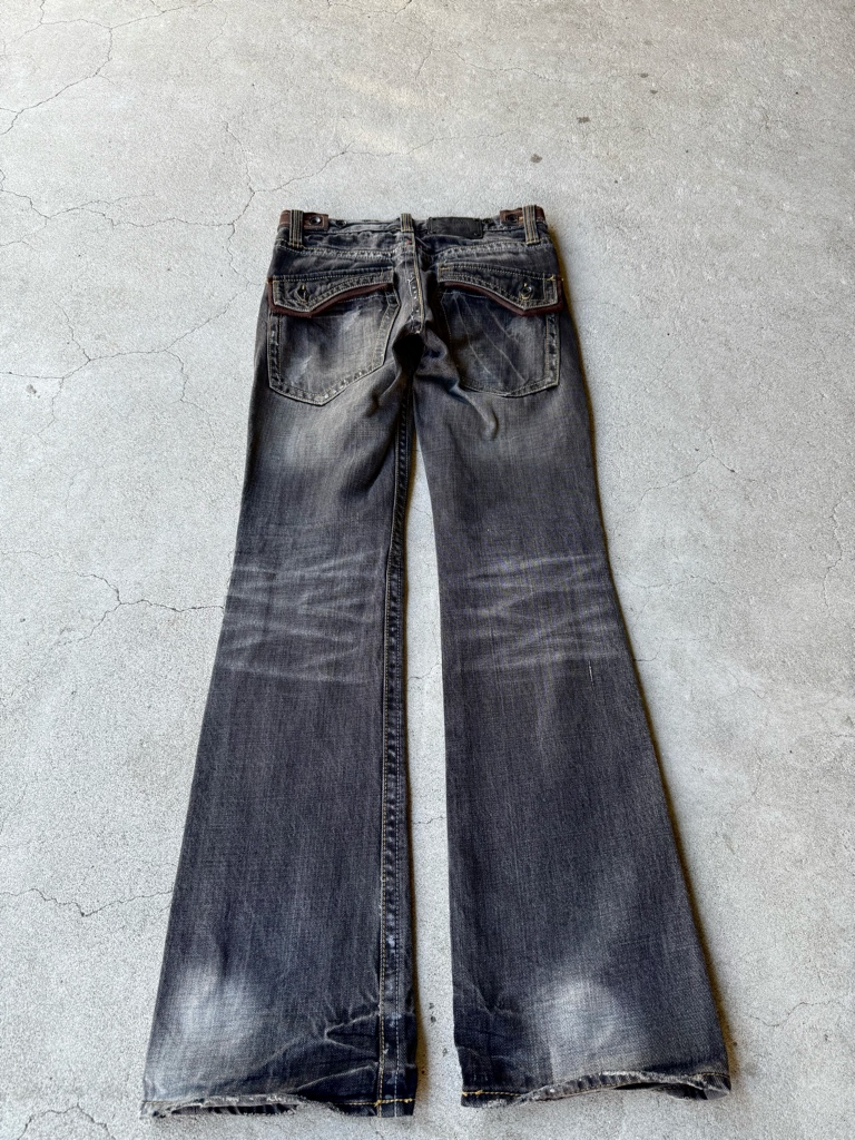 パンツ Archive denim flare pants Y2K grunge 00s Rare Japanese Label Y2K semantic design Archive Grunge Zip