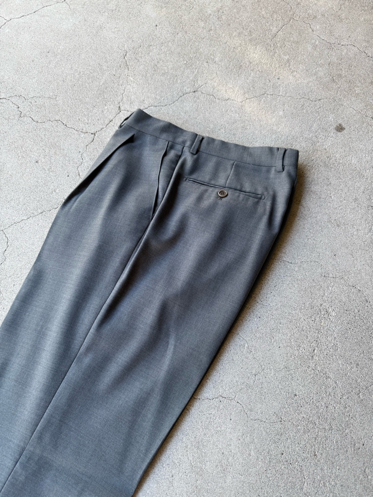 90's GIANFRANCO FERRE ARCHIVE GRAY WIDE SLACKS - ARCHIVESTOCK