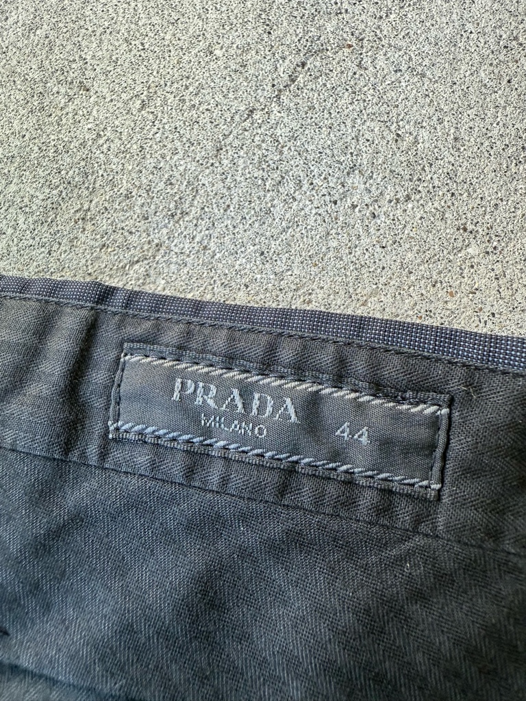 PRADA 15ss ARCHIVE DARK NAVY WOOL SLACKS - ARCHIVESTOCK