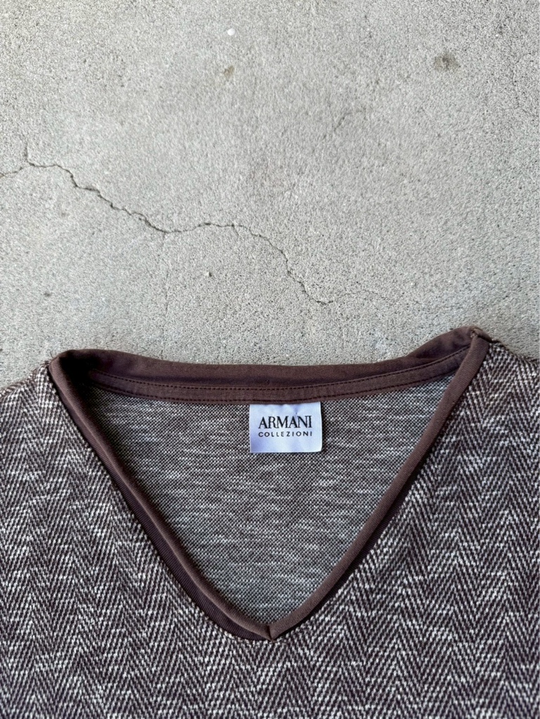 ARMANI COLLEZIONI ARCHIVE Oversized Contrast Fabric L/S T