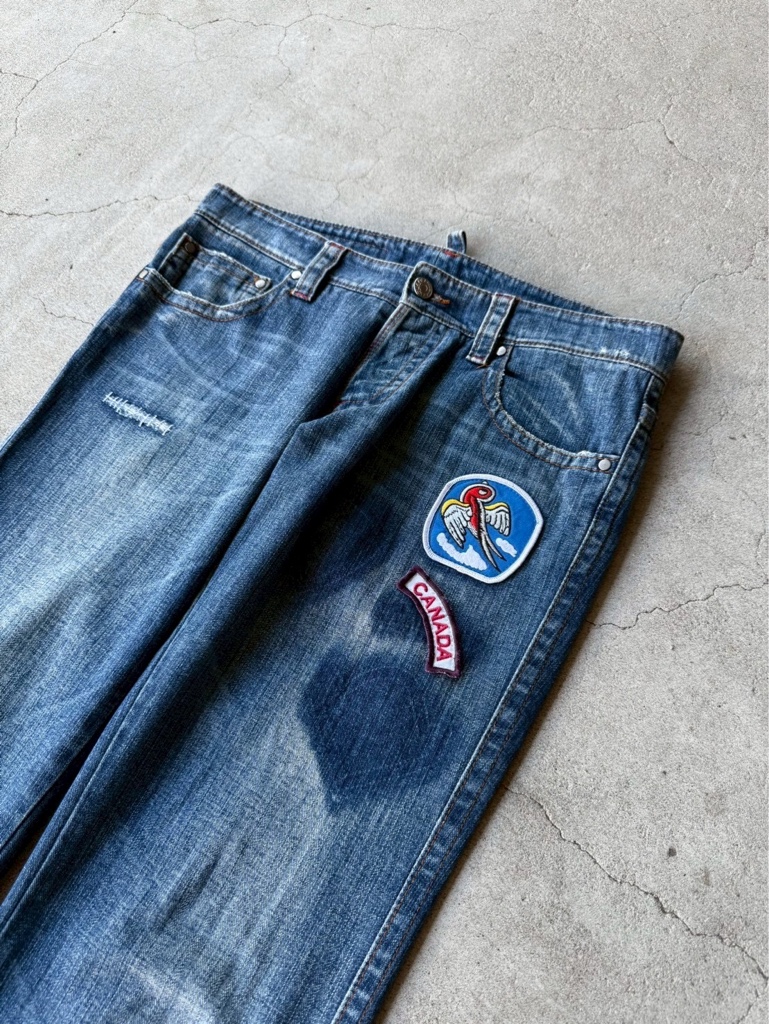 パンツ DSQUARED2 Archive Y2K Patched Jeans DSQUARED2 Archive Y2K Patched Jeans - ARCHIVESTOCK