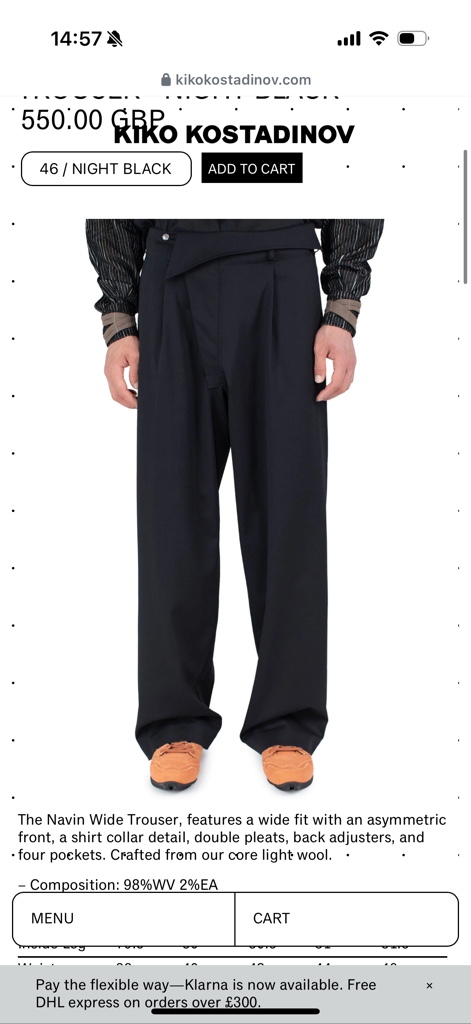Kiko Kostadinov 25AW NAVIN WIDE TROUSERS - ARCHIVESTOCK