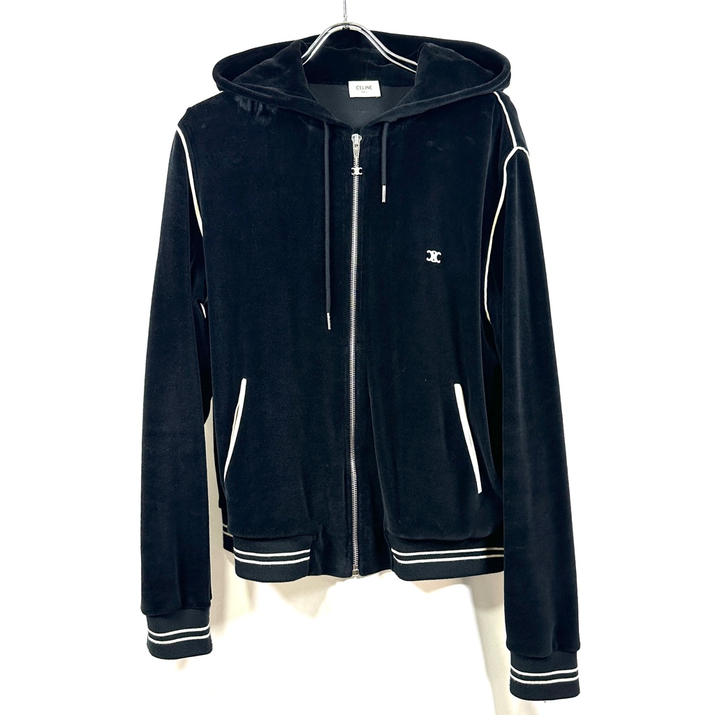 CELINE ベロアジャージ　トラックジャケット　セリーヌ CELINE セリーヌ トラックジャケット ベロア ベルベット ジャージ 黒