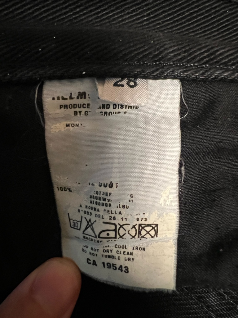 パンツ Helmut Lang coated denim size28 1999 Helmut Lang 1999 Coated Black Denim Jeans in Bootcut