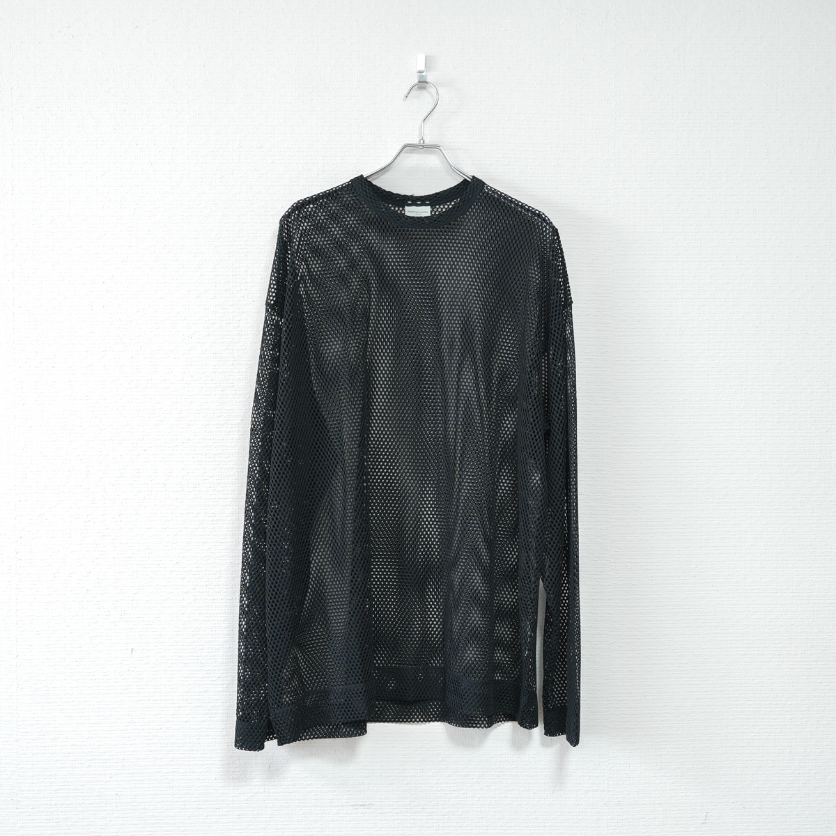 dries van noten23AWメッシュTシャツ長袖　黒 DRIES VAN NOTEN ドリスヴァンノッテン メッシュ トップス