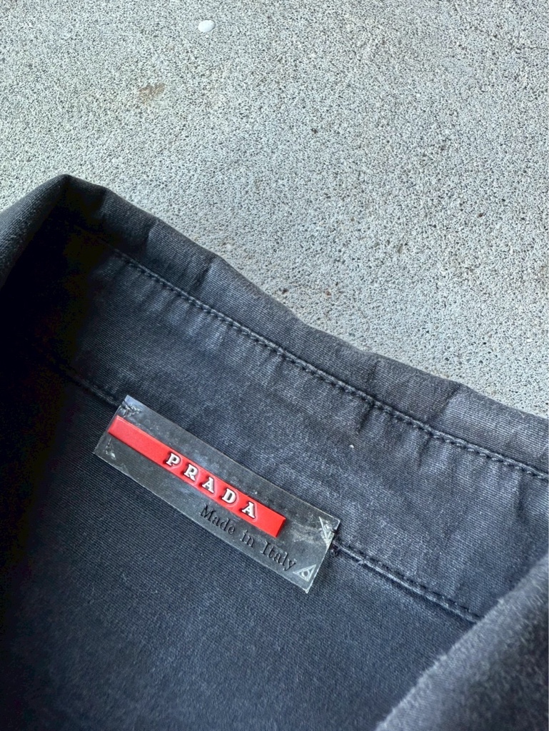 PRADA sports archiveシャツ PRADA SPORT 00's Archive Fly Front Black Shirt - ARCHIVESTOCK