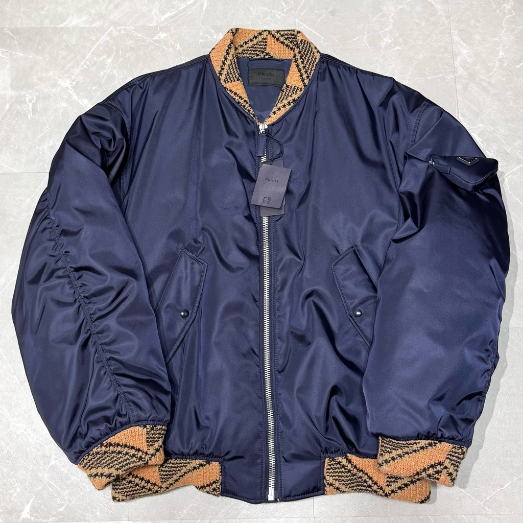 21AW RE-NYLON KNIT BOMBER JACKET 【PRADA】 PRADA 21AW/Re-Nylon Knit Bomber Jacket