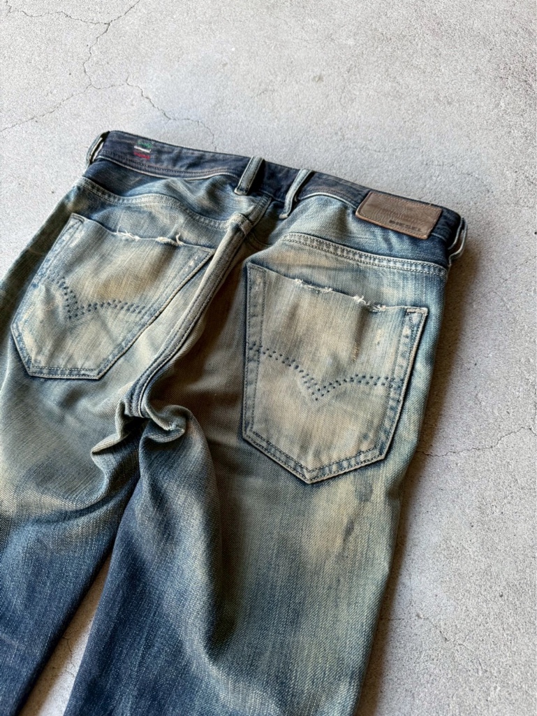 2000's archive grunge denim pants y2k 00s archive diesel damage