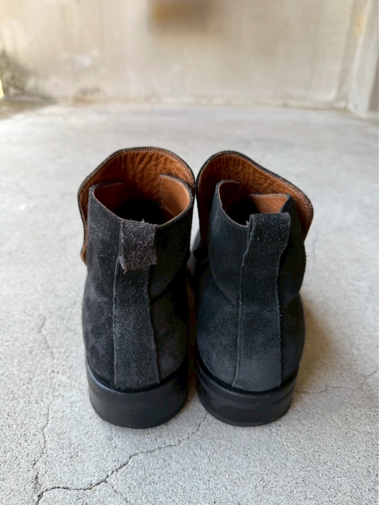 GUCCI ARCHIVE SQUARE TOE BLACK SUEDE LEATHER BOOTS